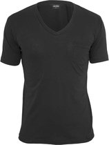 Urban Classics Heren Tshirt -S- V-Neck Pocket Zwart