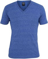 Urban Classics Heren Tshirt -S- Melange V-Neck Pocket Blauw