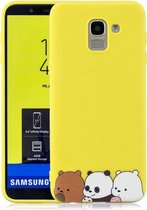 Voor Galaxy A50 schokbestendige beschermhoes volledige dekking siliconen hoes (Bear Family)