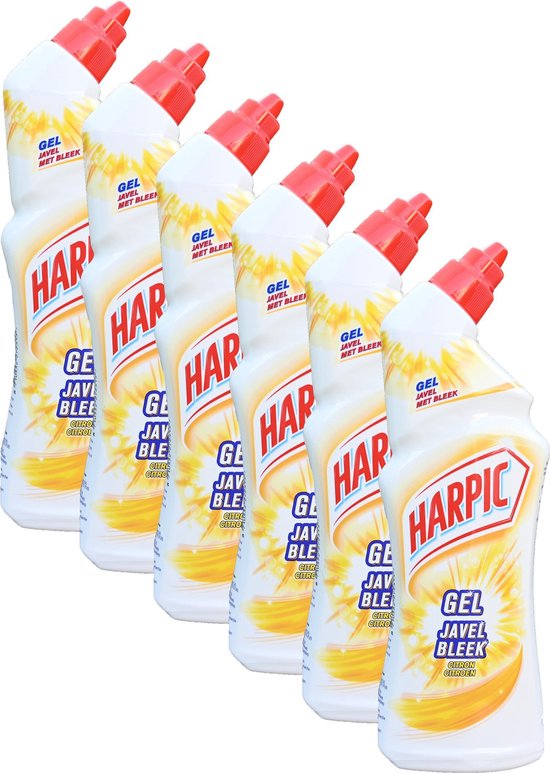 6 x Harpic toiletreiniger bleek javel - citroengeur - 6 x 750 ml