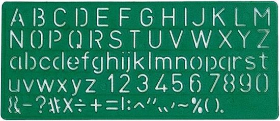 Linex 100412304 Lettres, chiffres et symboles en polypropylène vert pochoir lettrage