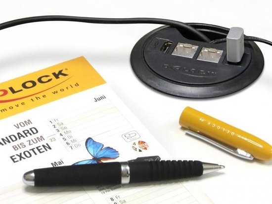 DeLOCK Keystone Mounting 4 Port in-desk 80 mm | bol