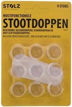Stootdoppen xl - 9 stuks - incl. bevestigingstape --een diameter van 15 mm en een hoogte van 10 mm