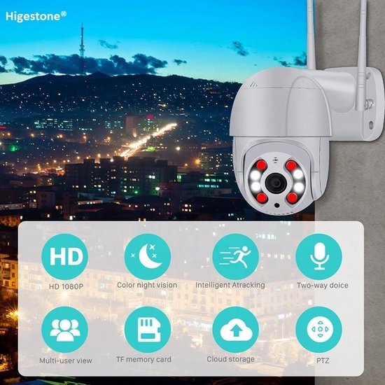 Full HD 1080P - Beveiligingscamera - Surveillancecamera |Met 32GB SD Kaart - Waterdicht - IP66 - Pan/Tilt - 270 Graden Pan - 100 Graden Tilt - Infraroodcamera - Led Verlichting van Merkloos — afbeelding 3