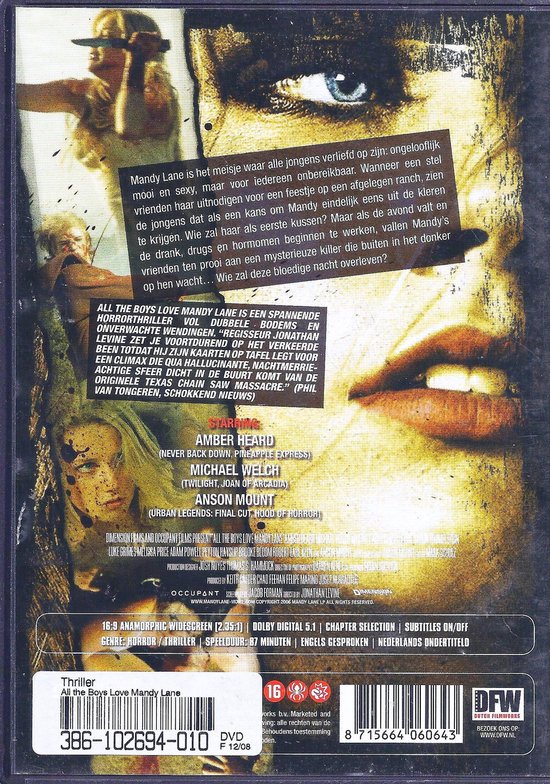 All the boys love Mandy Lane DVD Horror Thriller Film met: Amber Heard &  Michael Welch... | bol.com