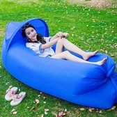 Let op type!! Opblaasbaar ligbed 210D stof compressie airbag Sofa met strand parasol voor strand / reizen / Hospitality / Hengelsport  grootte: 240 cm x 70 cm x 50 cm(Dark Blue)