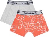 Vingino Jongens Boxershort 2-Pack - Maat S - 122/128 -Oranje/Grijs