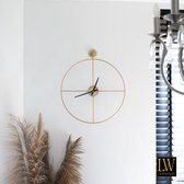 LW Collection Wandklok - Metaal - Goud - 60cm