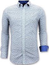 Luxe Heren Overhemd met Fietsprint - 3061 - Wit