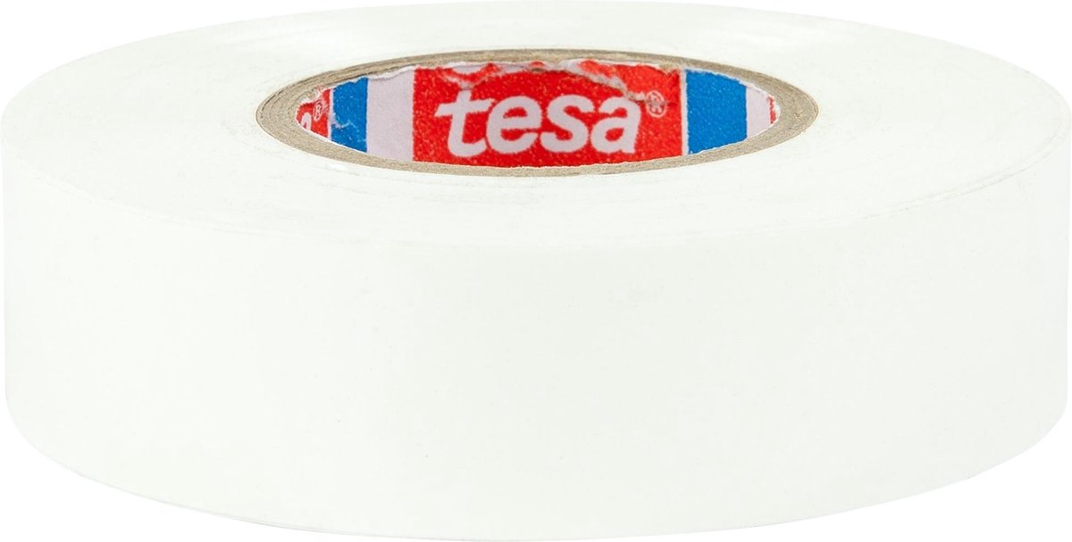 tesa® Isolatietape - voor het isoleren en bundelen van elektrische kabels, soft pvc, 20m:19mm, wit