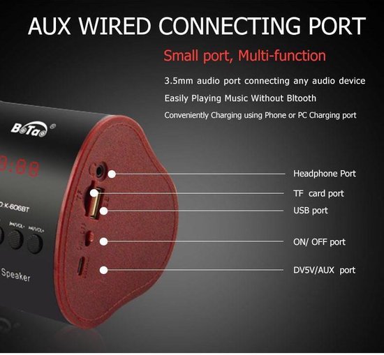 Wireless Bluetooth Speaker Jack 3.5mm Micro-SD /USB FM Radio LinQ