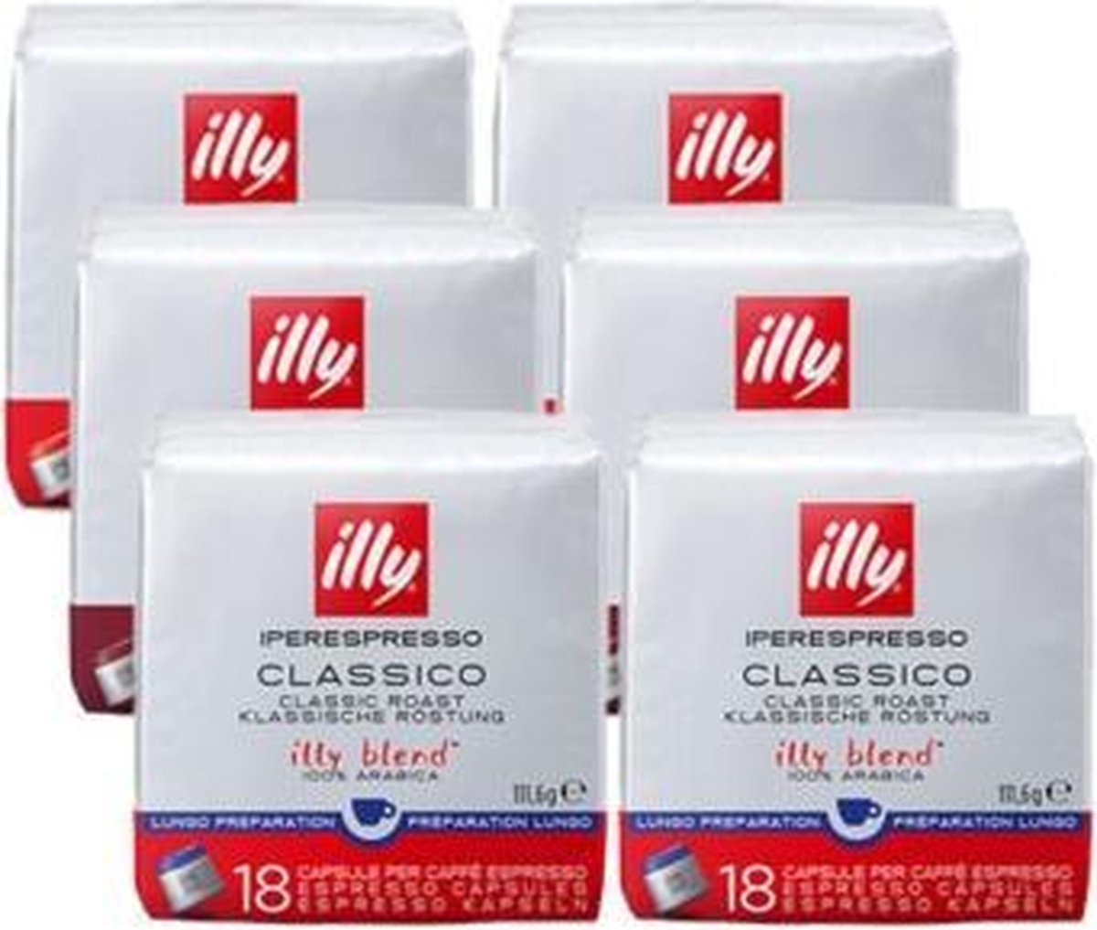 illy - Iperespresso koffie home classico Lungo 6 x 18 capsules - illy