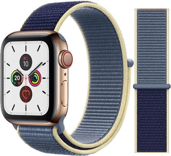 Driekleurige Blauw Geel Grijze Sporthorloge Band Geschikt voor Apple Watch  | bol.com
