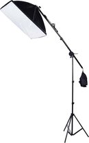 50x70 cm Enkele Licht Softbox + 200 cm Hoogte Fotografie Verlichting Statief Mount Stand + Arm Jib Lat beugel Studio Flitslicht Set