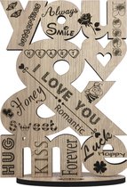 You & me houten wenskaart – kaart van hout – Valentijn – love – liefde – ik hou van je XL