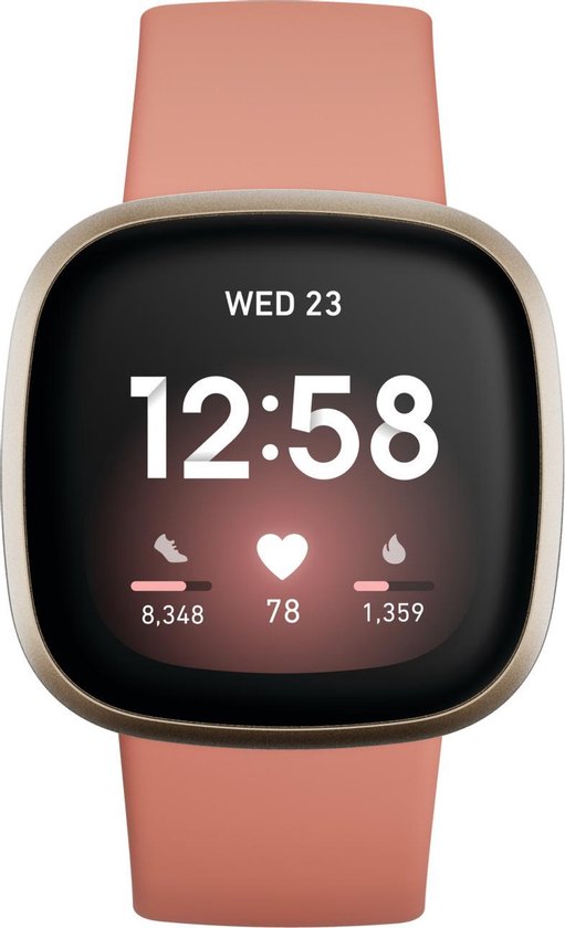 Fitbit Versa 3 - Smartwatch dames - Roze - Clay - 40x40