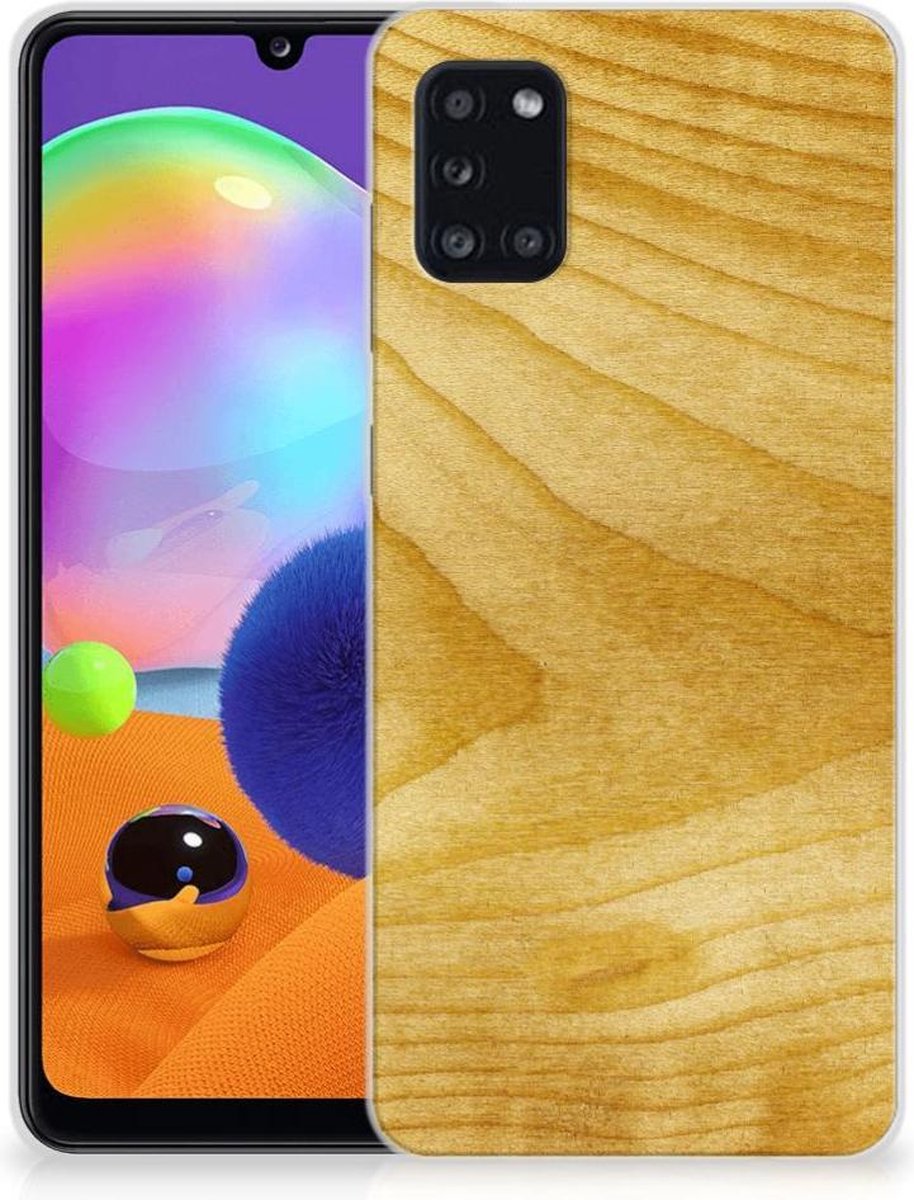 Samsung Galaxy A31 Bumper Hoesje Licht Hout