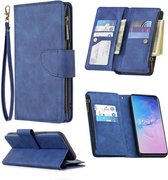 Luxe Telefoonhoesje voor Huawei P40 | Hoogwaardig Leren Bookcase | Lederen Wallet Case | Luxe Uitstraling | Pasjeshouder | Portemonnee | Rits | Blauw