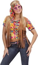 WIDMANN - Bruin hippie vest met franjes en hoofdband voor vrouwen - Medium