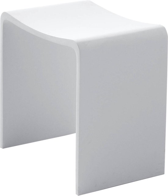 Saqu Spa Deluxe kruk gemaakt van solid surface 40x30x42,5cm Mat wit