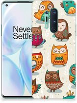 Telefoontas OnePlus 8 Pro Telefoonhoesje Super als Cadeautjes voor Meisjes Vrolijke Uilen