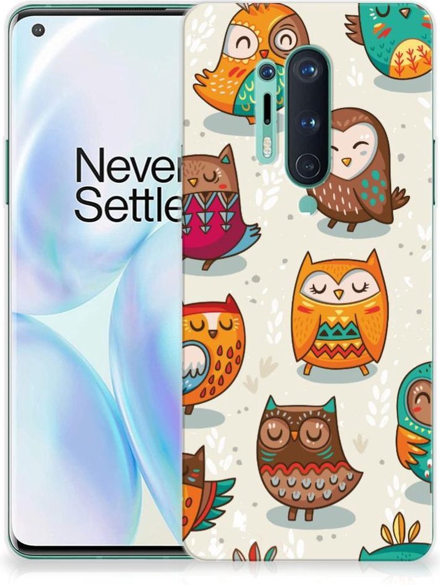 OnePlus 8 Pro TPU Hoesje Vrolijke Uilen