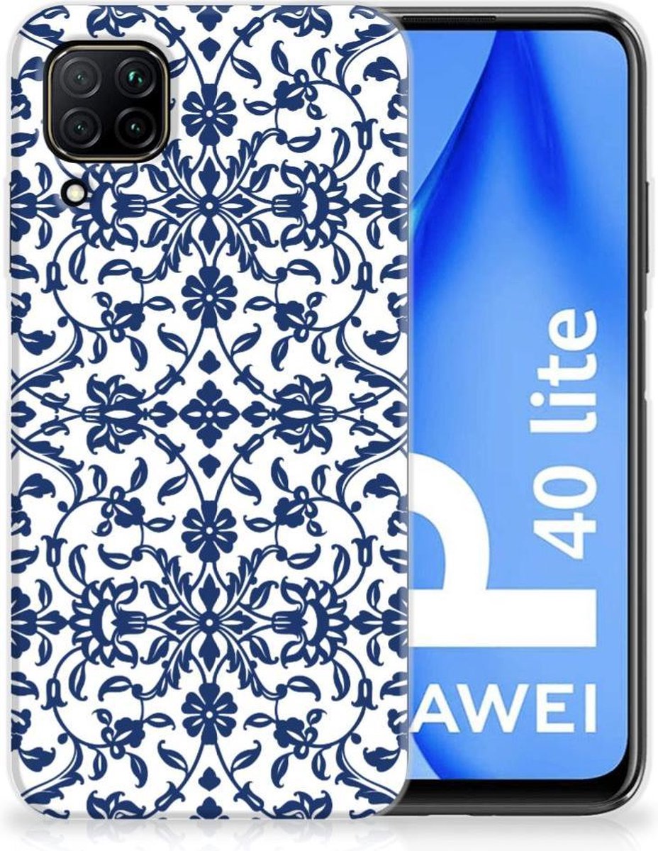 Huawei P40 Lite TPU Case Flower Blue