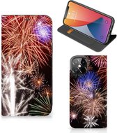 Smartphone Hoesje Kerstcadeau iPhone 12 Pro Max Portemonnee hoesje Vuurwerk