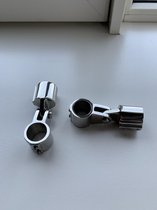 2x Rvs middenstuk 25mm- 2x Eindstuk 25mm-Heavy duty uitvoering-Bootkap-Biminitop-Buiskapbeslag.