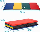 Best Massage YM-R4-CM Opvouwbare yoga mat - Blauw, rood, geel, groen