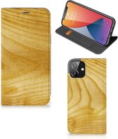 Stand Case Geschikt voor iPhone 12 | Geschikt voor iPhone 12 Pro Smart Cover Licht Hout