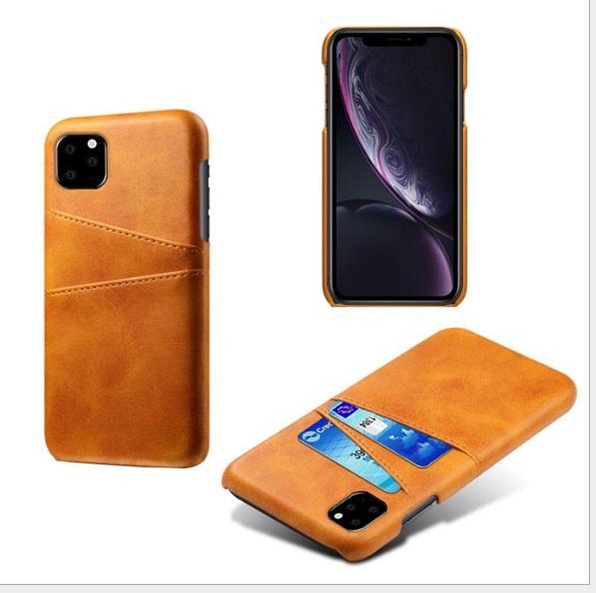Hybride Back Cover met 2 Opbergvakjes voor iPhone 11 Pro _ Bruin
