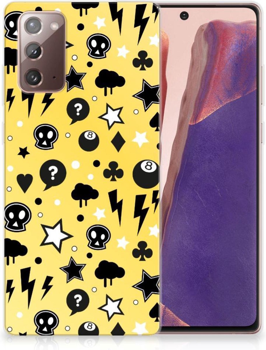 Silicone Back Case Samsung Note 20 Punk Geel op Prijzenvolger.com