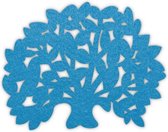 Boom vilt onderzetters - Lichtblauw - 6 stuks - 11 x 10 cm - Tafeldecoratie - Glas onderzetter - Cadeau - Woondecoratie - Woonkamer - Tafelbescherming - Onderzetters Voor Glazen - Keukenbenodigdheden - Woonaccessoires - Tafelaccessoires