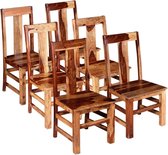 Eetkamerstoelen set 6 stuks Massief hout (Incl LW anti kras viltjes) - Eetkamer stoelen - Extra stoelen voor huiskamer - Dineerstoelen – Tafelstoelen