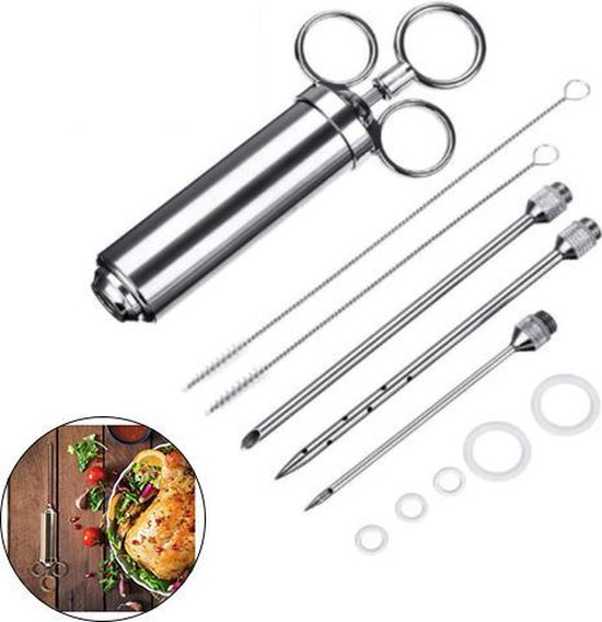 Luxe Marinade injectiespuit XXL RVS Incl. 3 naalden