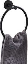 Handdoekring – Handdoekhouder - RVS – Zwart – Incl. Montageset