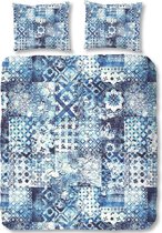 Zachte Katoen/Satijn Lits-jumeaux Dekbedovertrek Arco Blauw | 240x200/220 | Luxe En Comfortabel | Hoogwaardige Kwaliteit