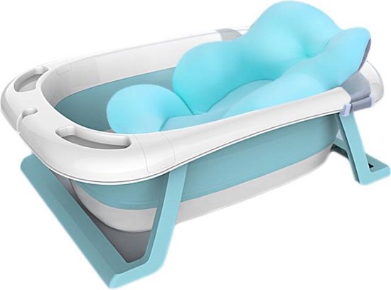 Babybadje - 3 in 1 opvouwbaar - Inclusief badkussen - 85 × 53 × 25 cm - Blauw