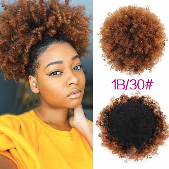 Afro Hair Bun Puff Haarstuk Clip In Hair Bun UPDO Krullen | bol.com