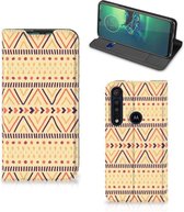 GSM Hoesje Motorola G8 Plus Wallet Bookcase Aztec Yellow