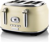 Westinghouse Retro Broodrooster - 4 Slice Toaster - Wit - Met Warmhoudrek