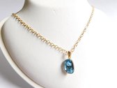 Goldplated zilveren hanger met Swarovski steen en collier