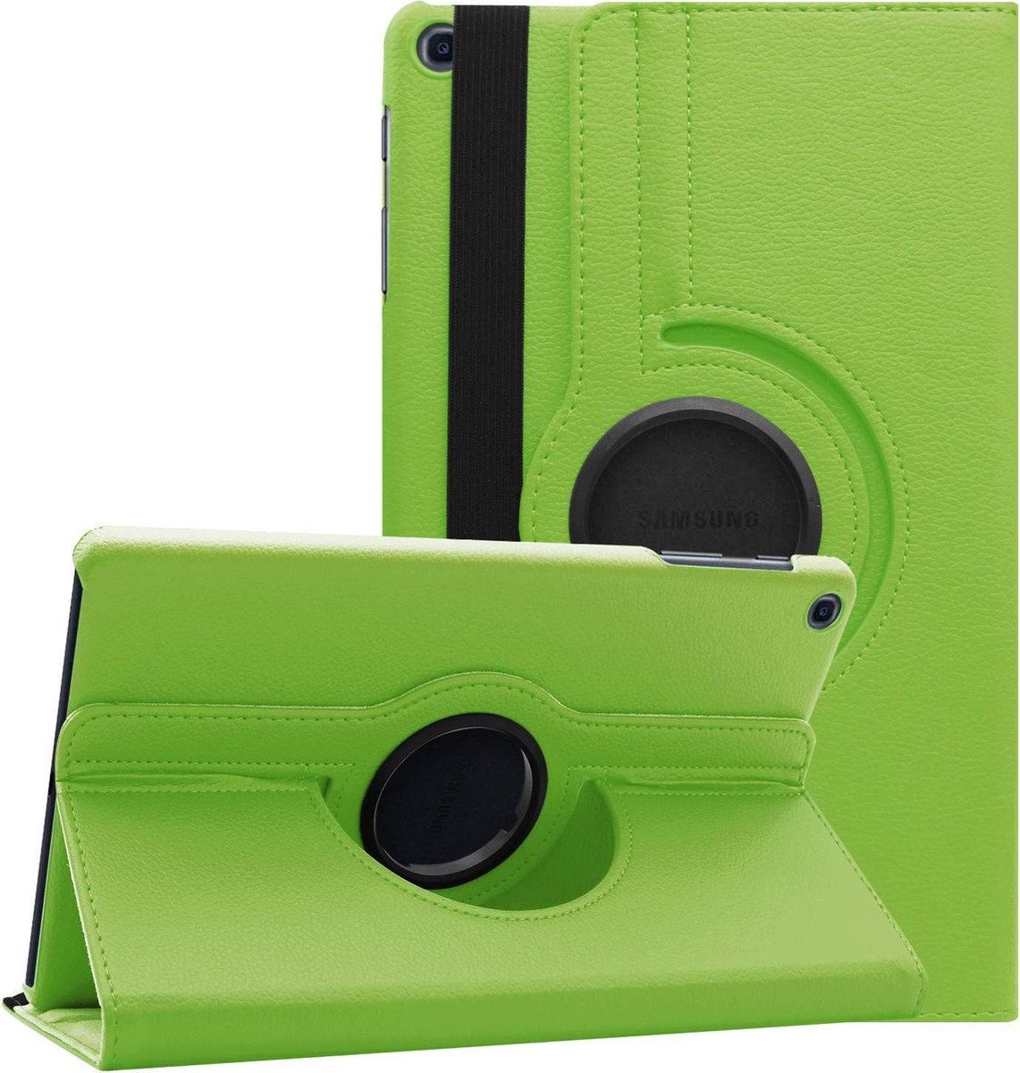 Book Cover Geschikt voor: Samsung Galaxy Tab S6 Lite 10.4-inch SM P610 / P615 Draaibaar Hoesje 360 Rotating Multi stand Case - Groen
