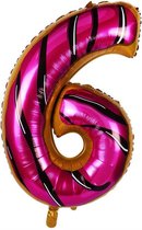 Folieballon Cijfer 6 Cookie 34 Inch / 86 Cm