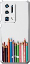 Huawei P40 Pro+ Hoesje Transparant TPU Case - Pencils #ffffff