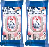 Blue Wonder - desinfecterende doekjes - vochtige schoonmaakdoekjes - 2 x 80 stuks