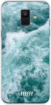 Samsung Galaxy A6 (2018) Hoesje Transparant TPU Case - Whitecap Waves #ffffff