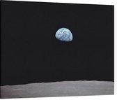 Earthrise viewing Earth from space (ruimtevaart) - Foto op Canvas - 100 x 75 cm