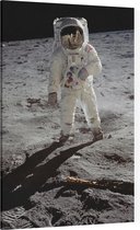 Buzz Aldrin walks on the moon (maanlanding) - Foto op Canvas - 60 x 90 cm